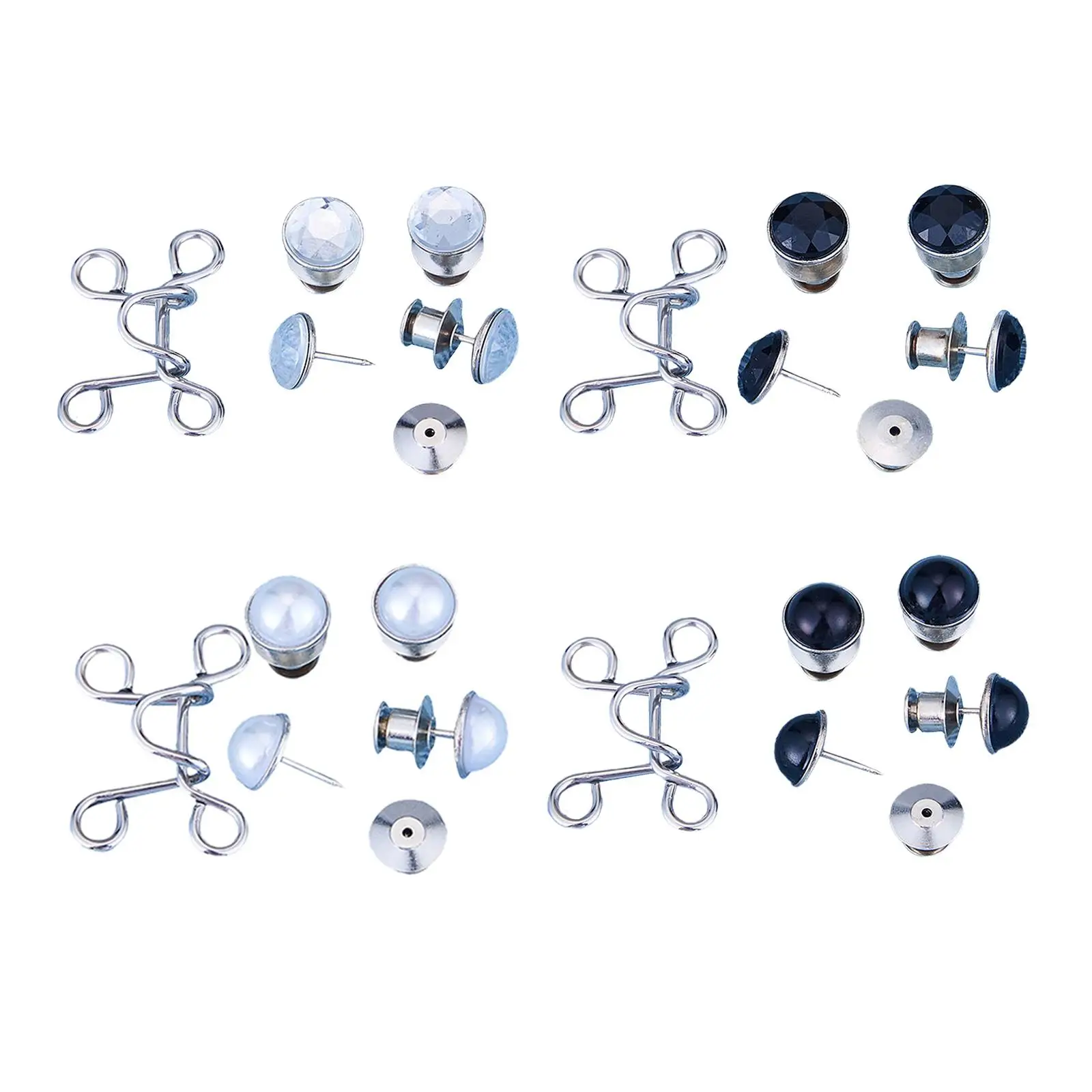 Sewing Hooks and Eyes Closure Metal Crafts Pearl Rhinestone Buttons Bra Pants