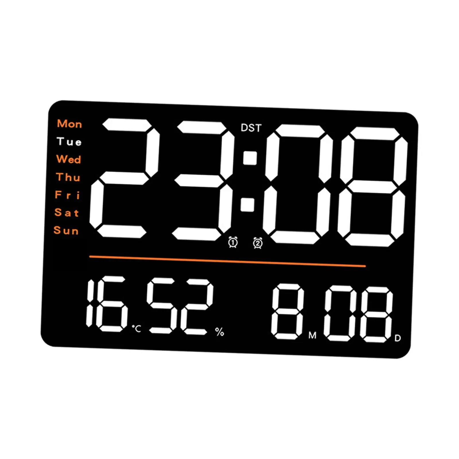 Large Digital Wall Clock 12/24H Time Mode Easy Installation Remote Control with Timer with Date for Office Kitchen Bedroom Home