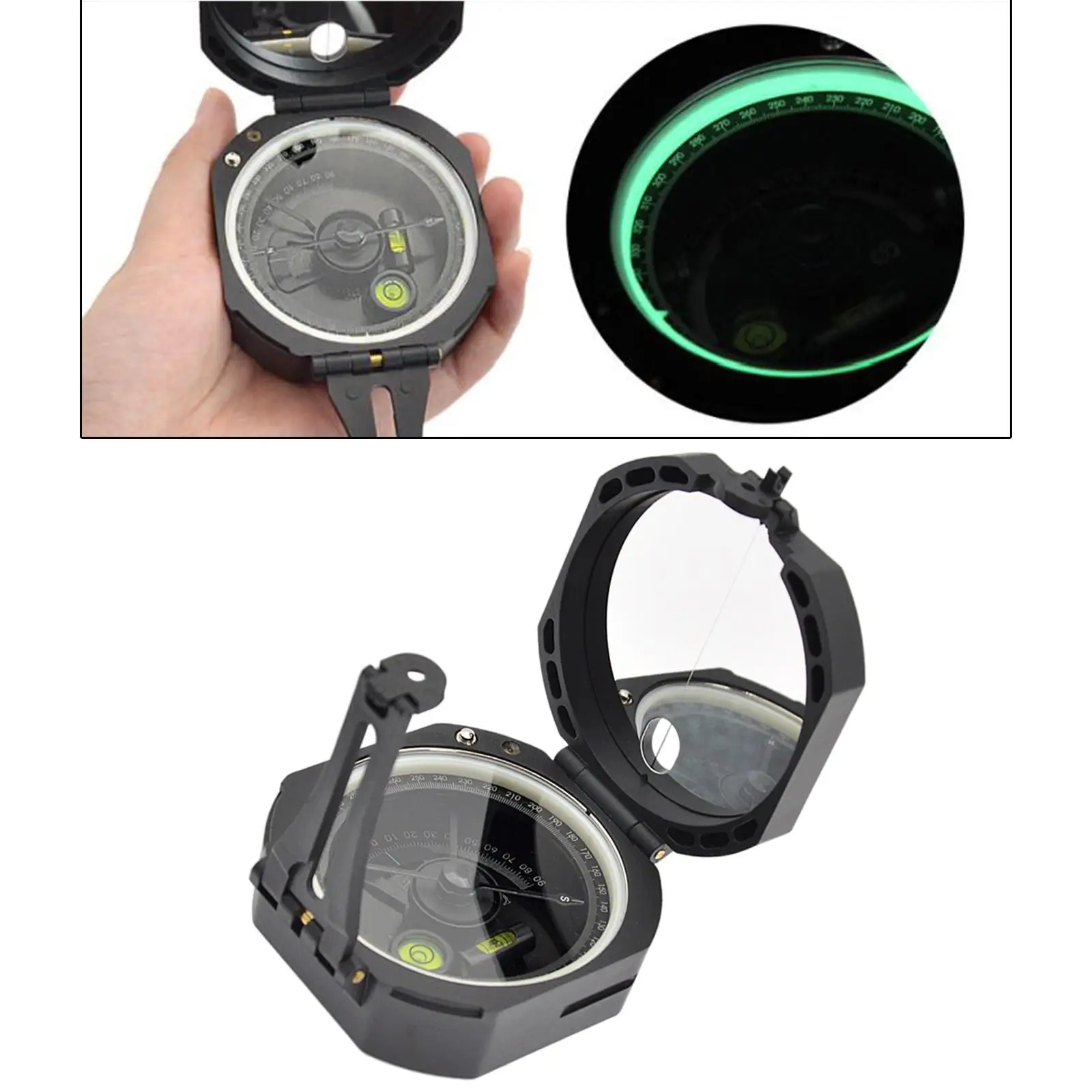 Multifunction Camping Compass Mirror with Carrying Bag Lightweight
