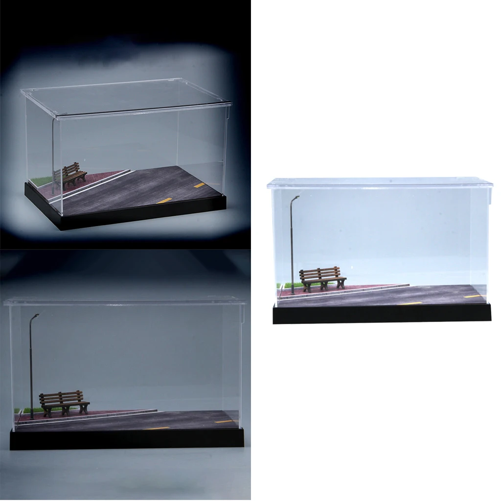 1:32  Acrylic Display Case Showcase Parking Lot Scene Transparent Cover   Display Dustproof Home Decoration Ornament
