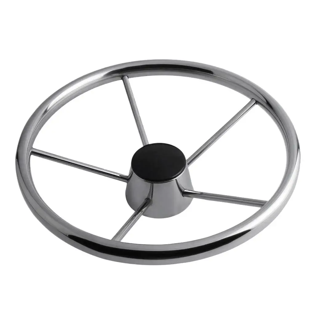 Universal Stainless Steel 5 Spoke Boat Yacht Steering Wheel Turning