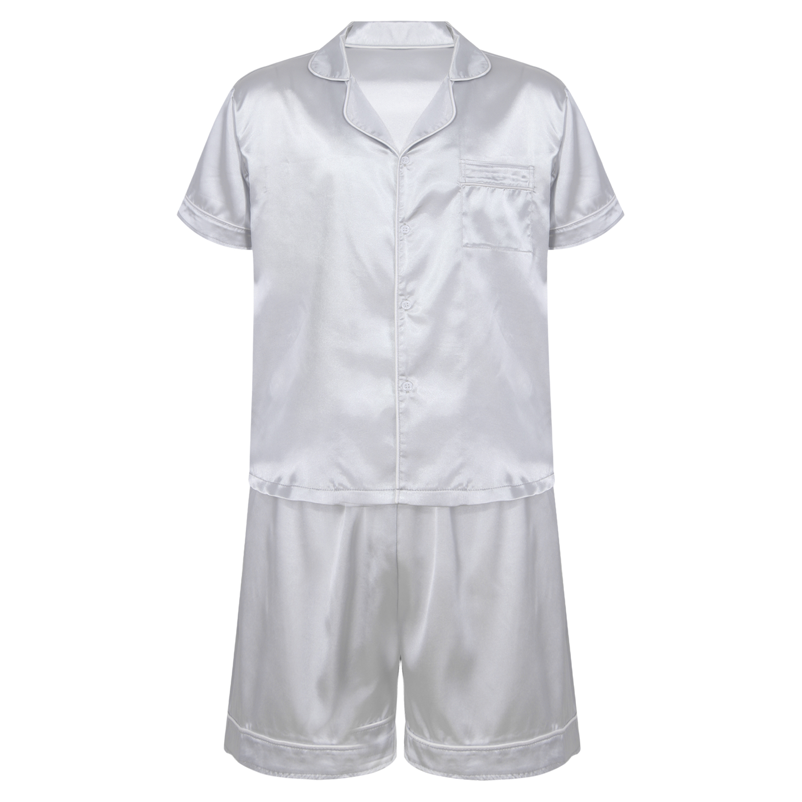 Title 27, Herren-Pyjama-Set aus seidigem Satin, Loungewea...