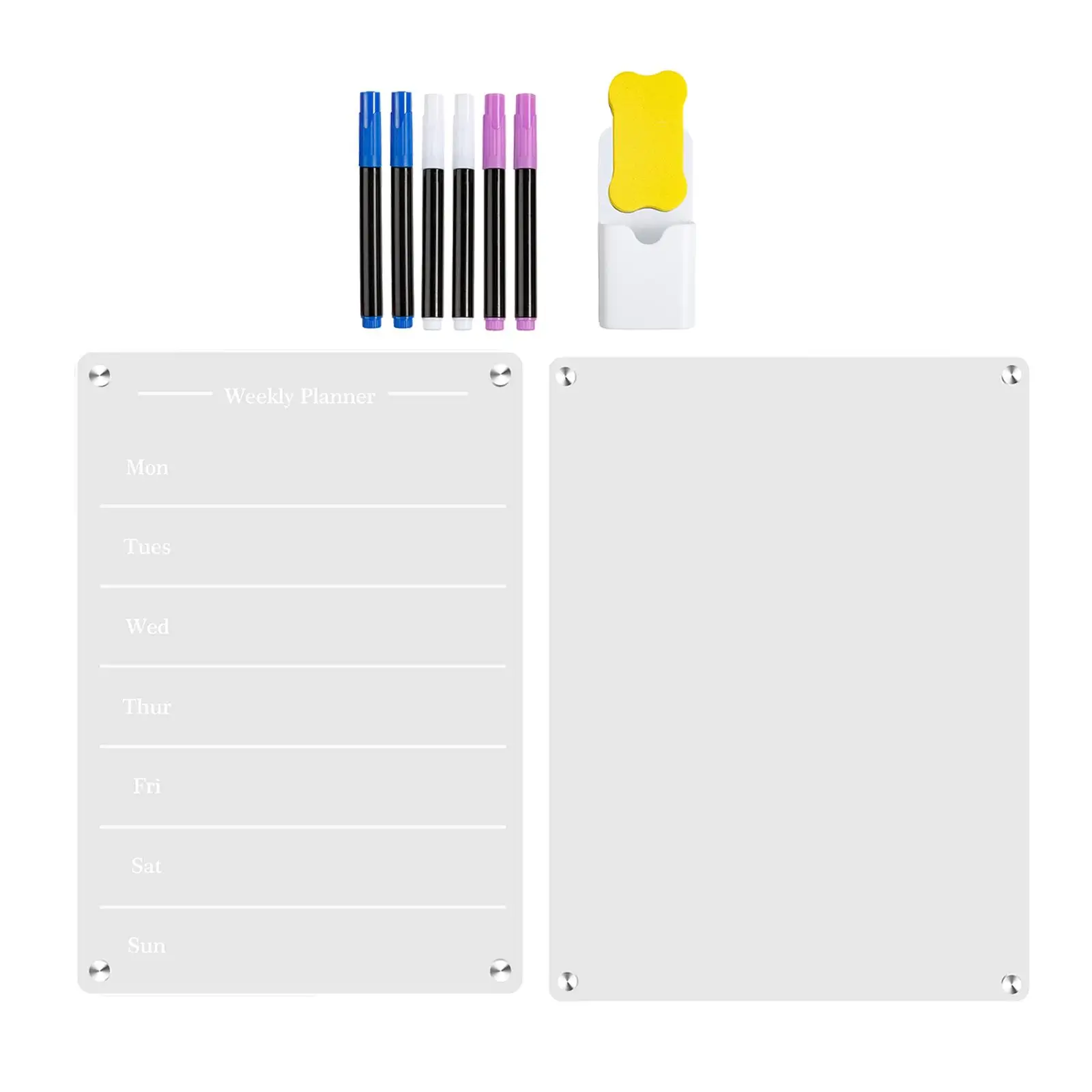 Dry Erase Board Clear Acrylic Magnetic Whiteboard with Markers for Refrigerator Home Tasks Important Dates Conference Room