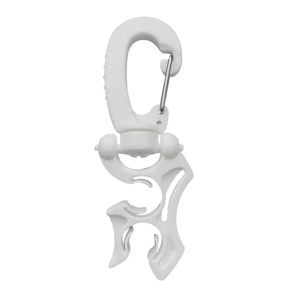 Scuba Dive 2 BCD Hose Holder, White, Double Regulator / Octo Hose Keeper with