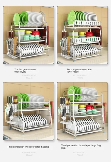 RBAYSALE Dish Drying Rack, 304 Stainless Steel Dish Rack Large Expandable  Dish Drainer with Aluminum Pull Plate Attached - AliExpress