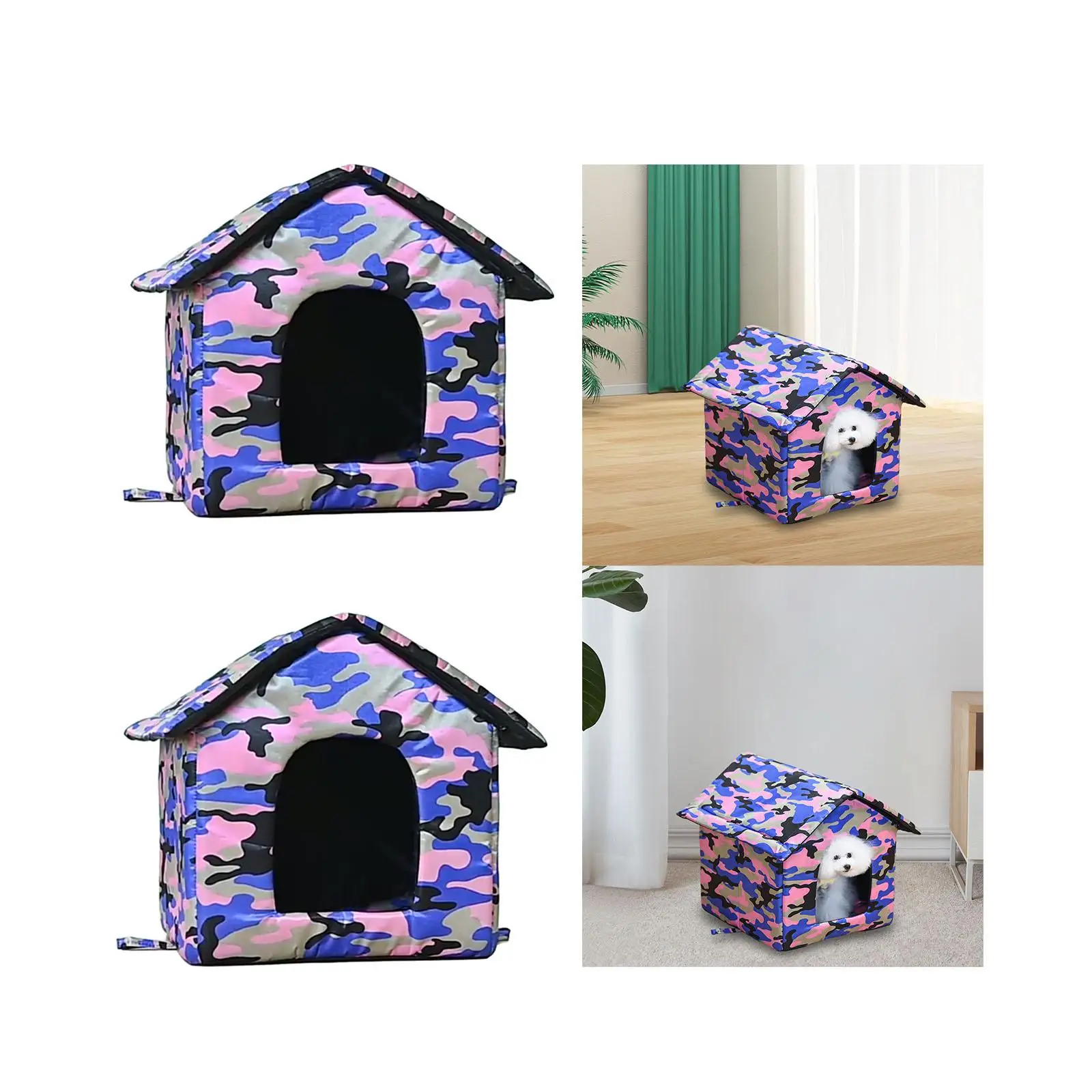 Foldable Cave, House Outdoor Pet Shelter, Detachable Rainproof Foldable Pet Sleeping Bed, Pet House for Outdoor Courtyard