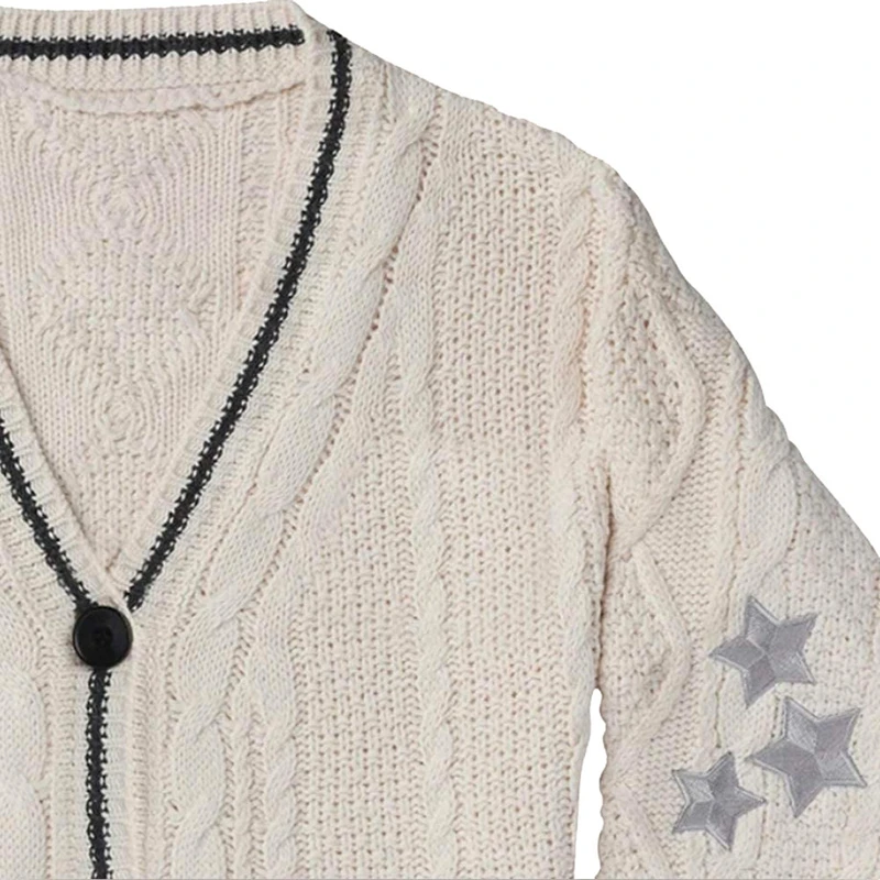 Винтажный кардиган «Звезда» | Преппи симпатичный свитер на пуговицах