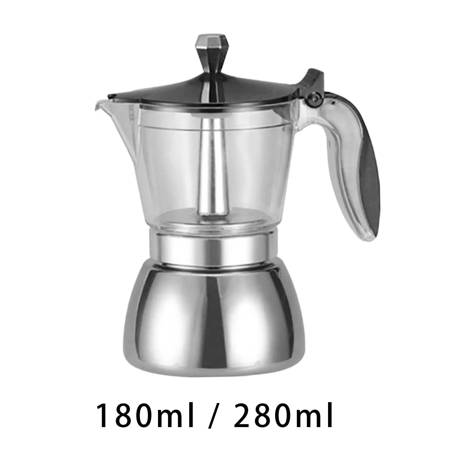 Moka Pot Anti Scald Handle Italian Style Stainless Steel Stovetop Espresso Pot for Barista Accessory Outdoor Camping Home