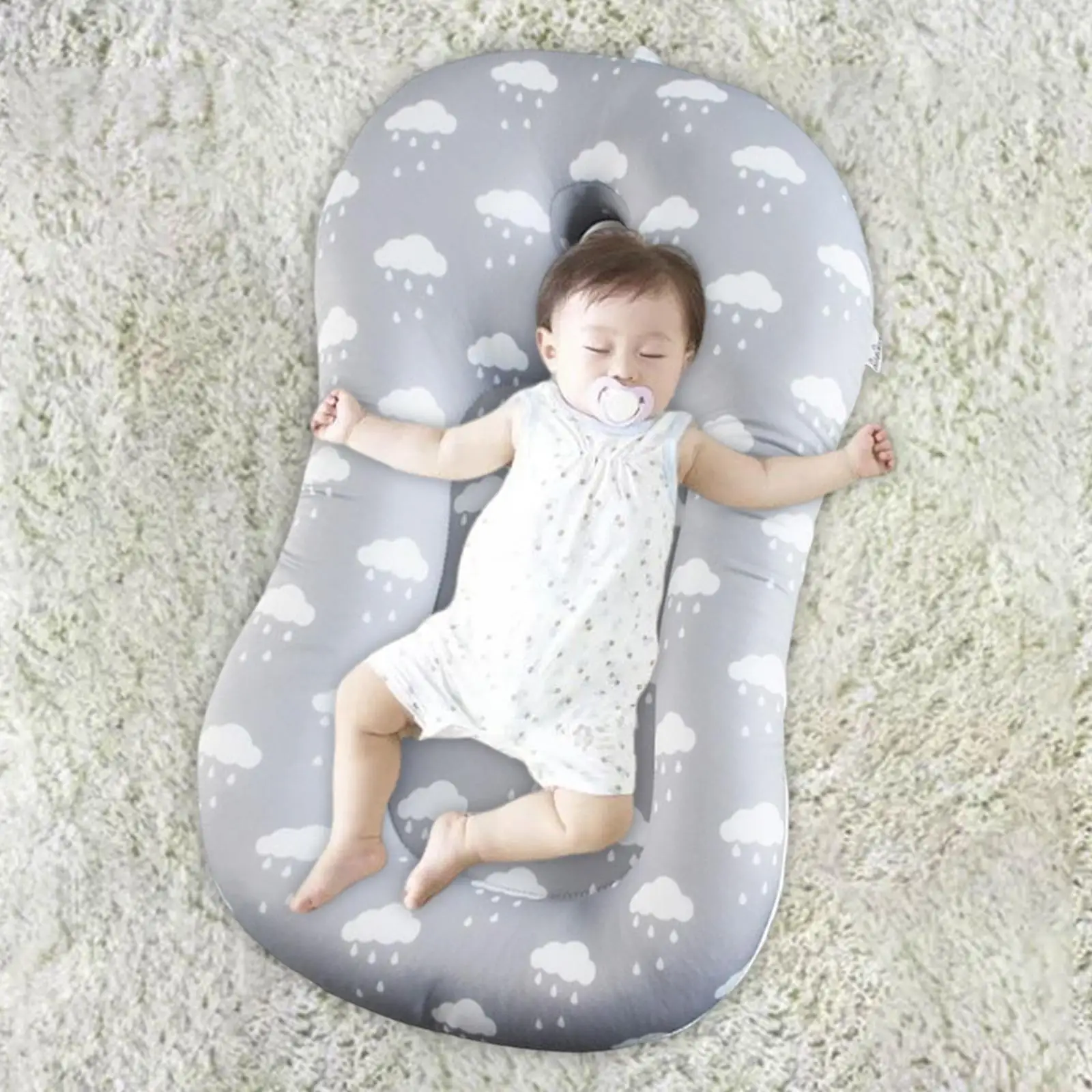 Baby Bath Mat Floating Lightweight Bathtub Pillow Bath Supporter for Newborn