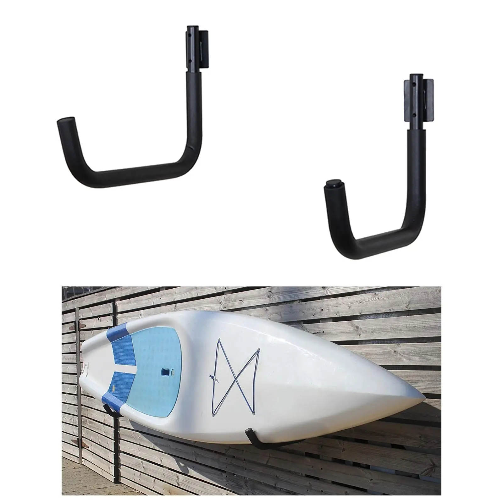 2 Pieces Kayak Hanger 100lb Capacity Indoor Outdoor Snowboard Holder Hook