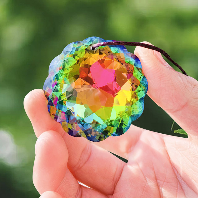 Iridescent Mandala Heart Suncatcher buying