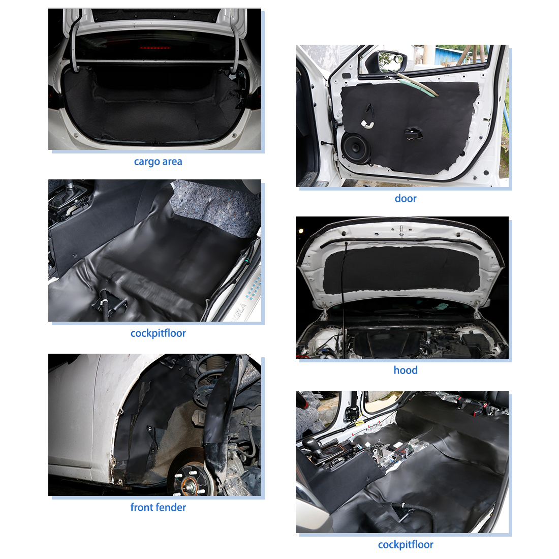 Uxcell 4.5sqft Auto zellen schaum 3mm 5mm 8mm Schallschutz isolierung Dämpfer matte 60cm x 6,46 cm Auto Dämpfung Pad Innen zubehör – Detail 5
