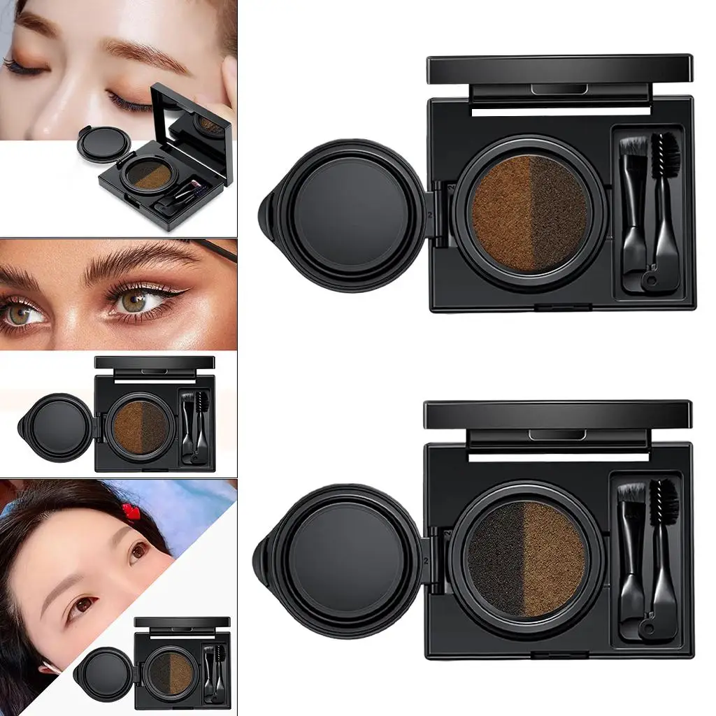 2-Colors Eyebrow  Waterwith Brush Long-Lasting Built in Mirror Makeup Shading Kit Eye Brow  Girl Professionals Women