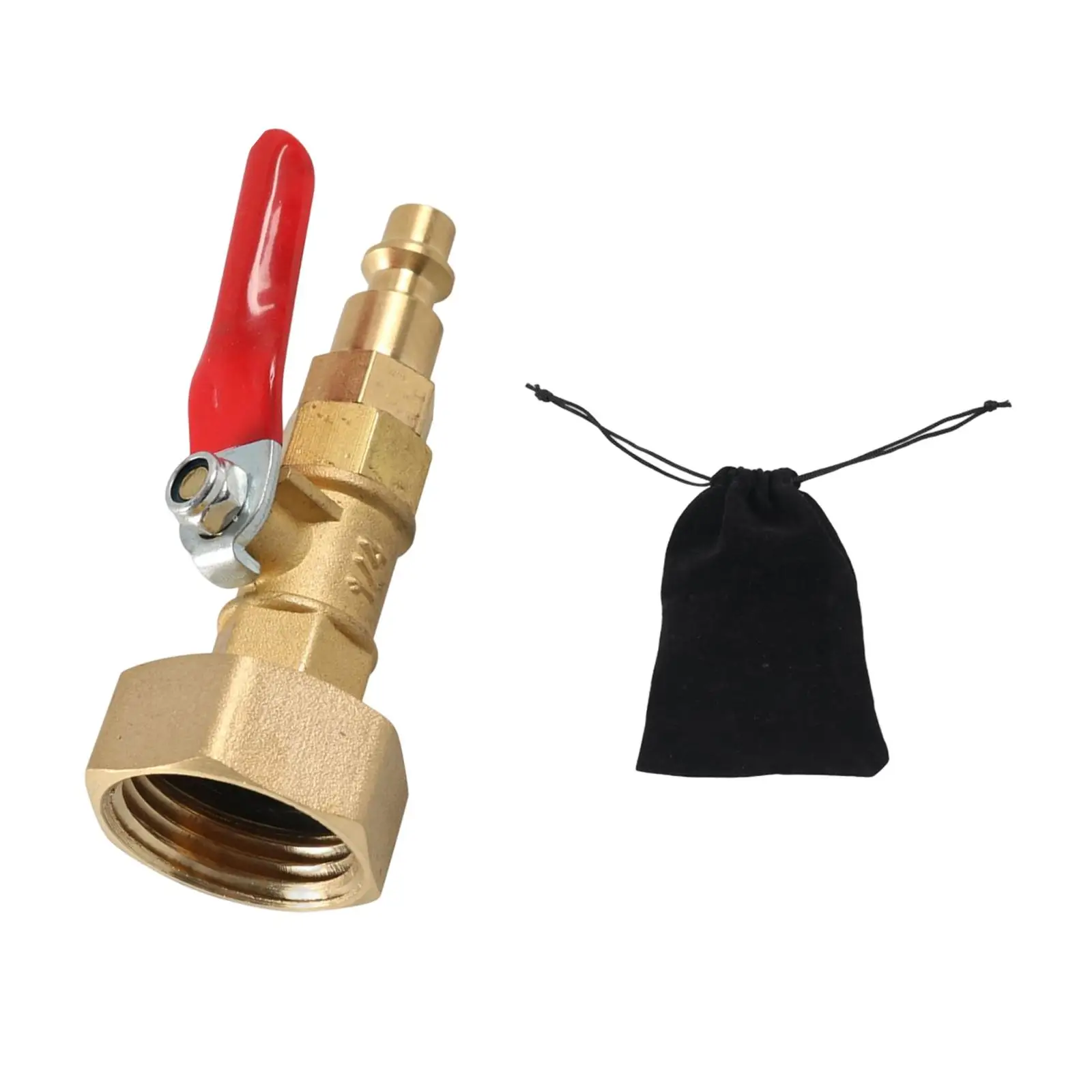 Brass Winterize Adapter with Ball Valve Fit for RV Boat Travel Trailer