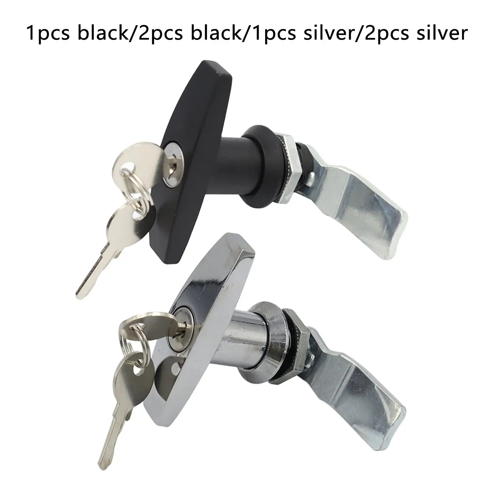 Anti-Theft T-Shape Handle Lock with Keys RV Toolbox Zinc Alloy Garage Door Lock T Handle Accessories Caravan Canopy Locks