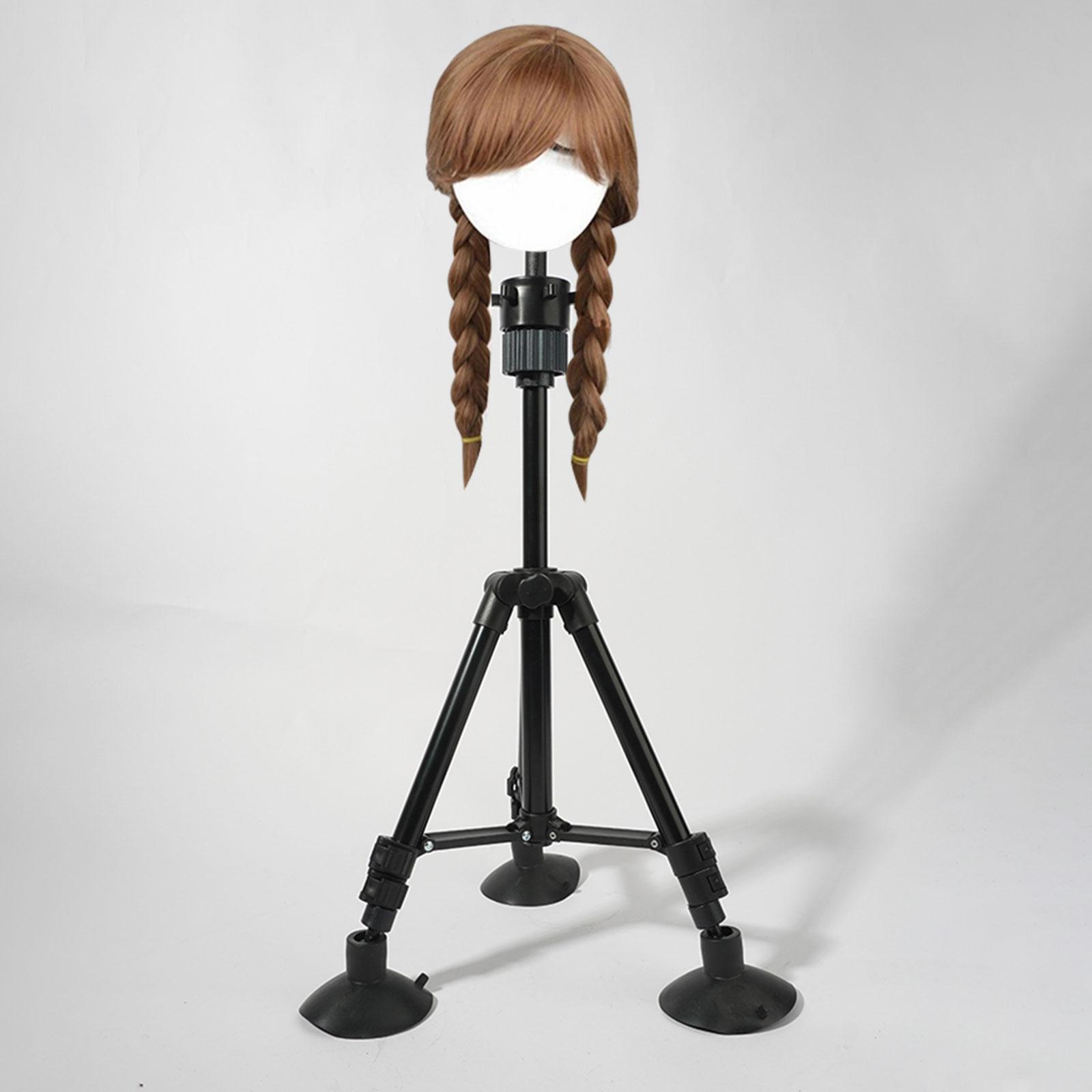 Wig Tripod Stand with Suction Cups for Cosmetology Hairdressing Training Wig Head Stand Tripod