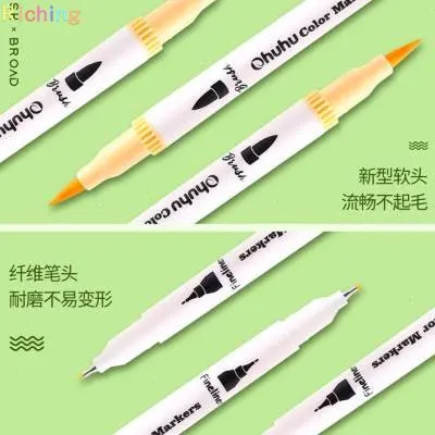 Ohuhu 36 Colors Dual Tips Coloring Brush Marker Fineliner Color