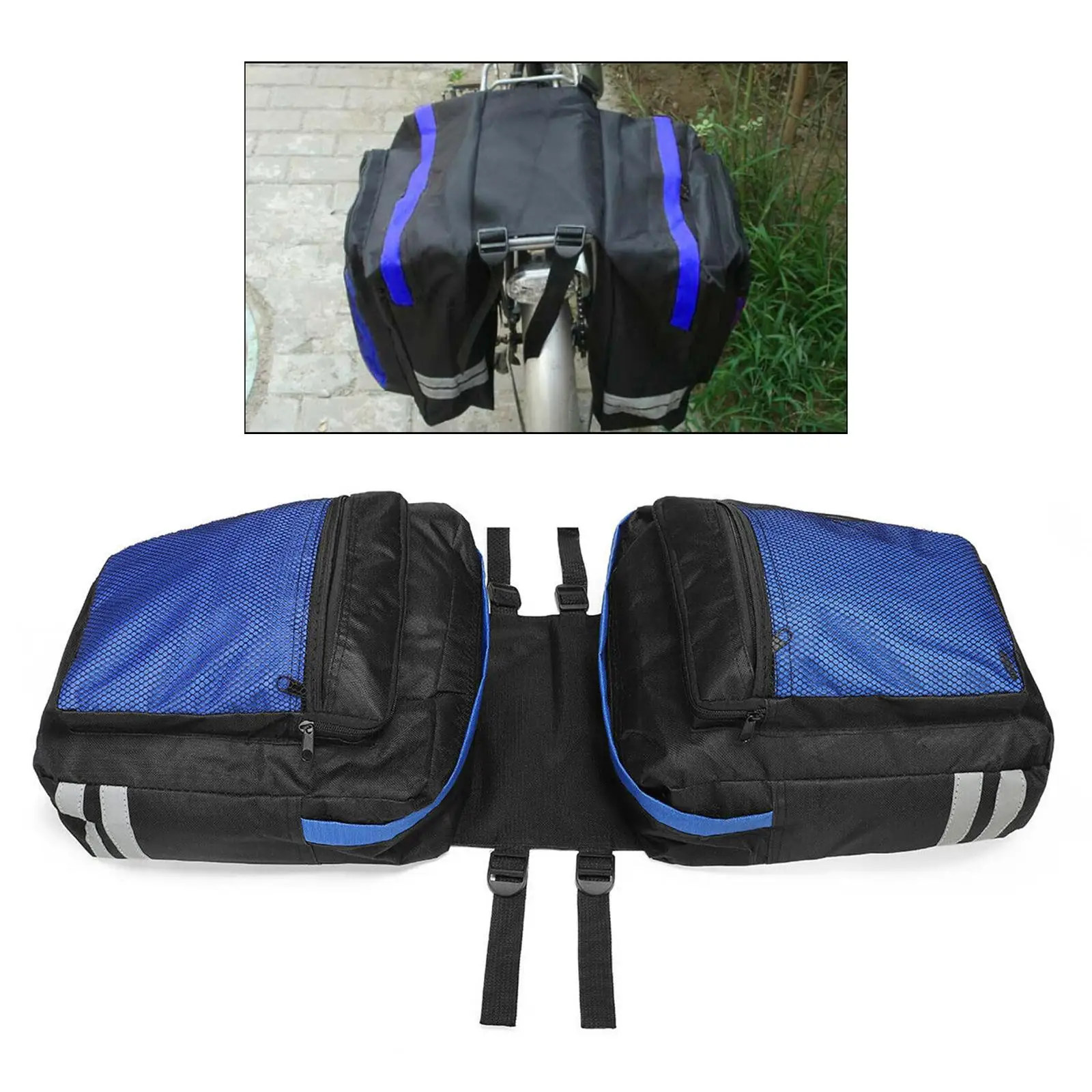 30L Bicycle Bike Frame Pannier Rear Seat Tail Storage Trunk Saddle Bag
