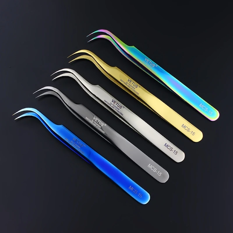 Best of 100% Genunie VETUS MCS-15 / 12 Series Rainbow Tweezers False Eyelash Extension Tweezer Stainless Steel Colorful Tweezers Reviews & Tips - Image 3