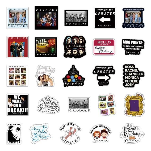 PHONE ANTICS 3.81 cm Friends Themed Stickers