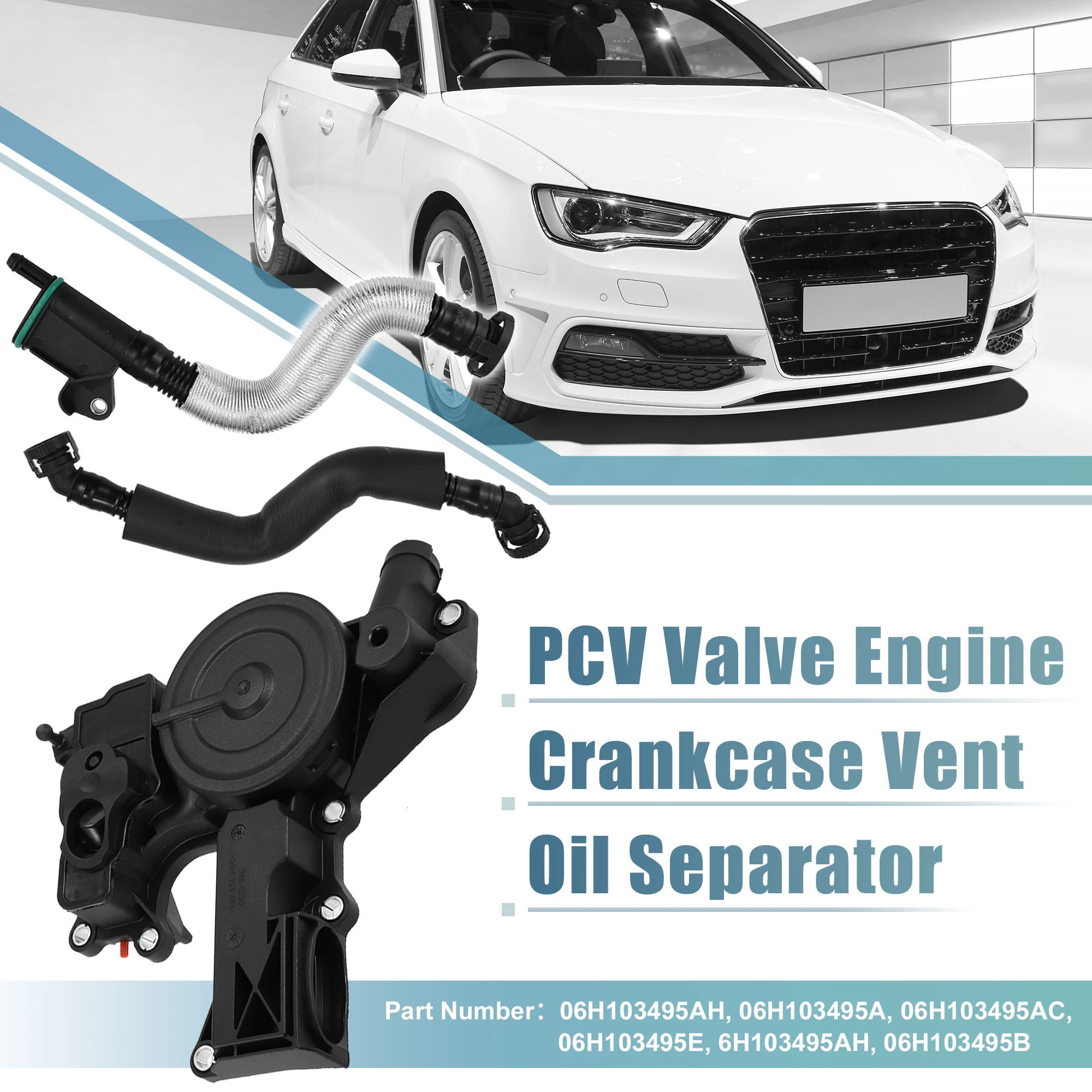 PCV Valve Oil Separator for VW Volkswagen Beetle CC EOS GTI Jetta Passat Tiguan Audi A3 A4 A5 A6 Q3 Q5 Replace# 06H-103-495-AH 