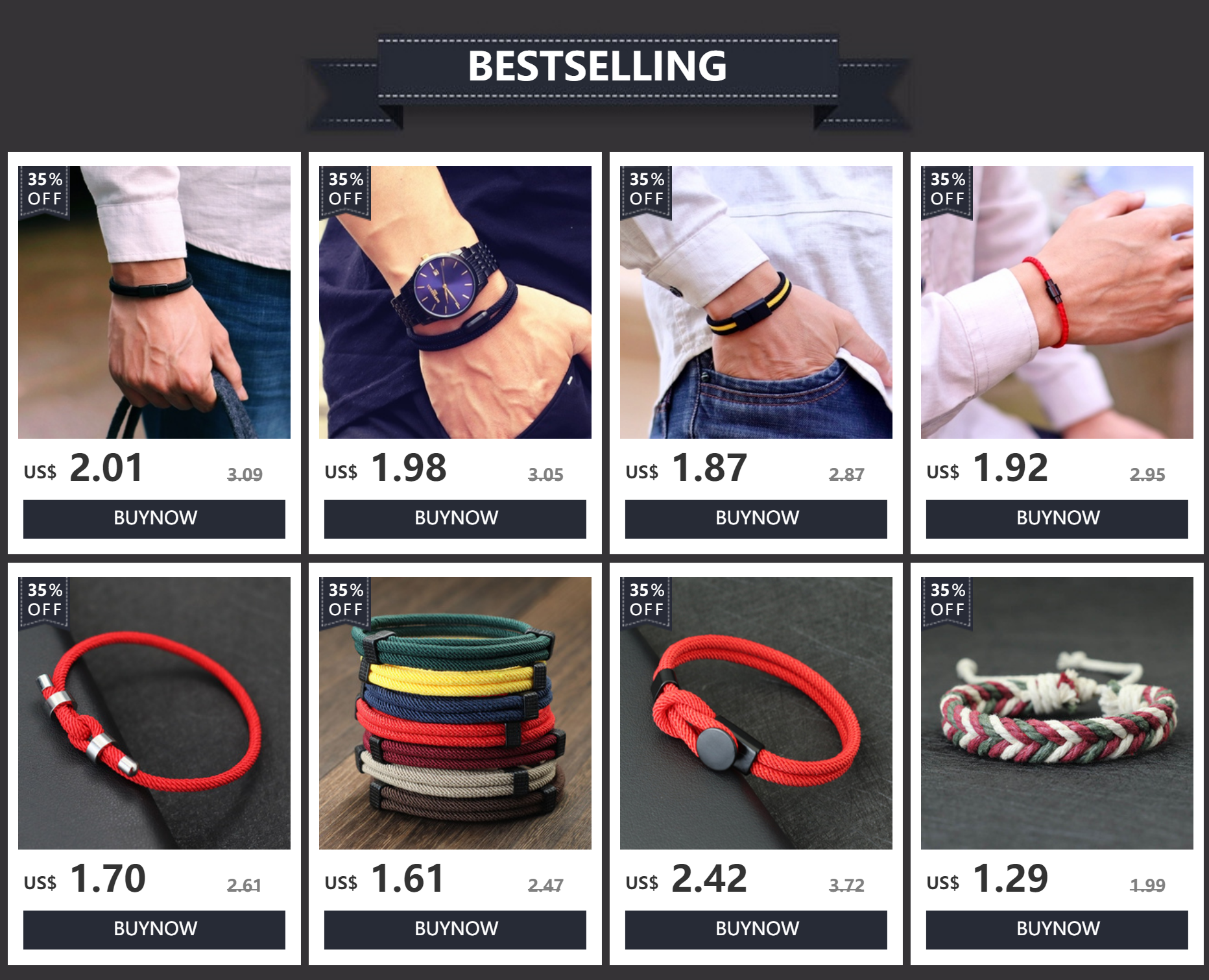 Neue minimalist ische 4mm Kordel kette Armband Männer Edelstahl Magnets chnalle Doppels chicht Stoff Armband Pulsera Hombre Geschenk für ihn – Detail 1