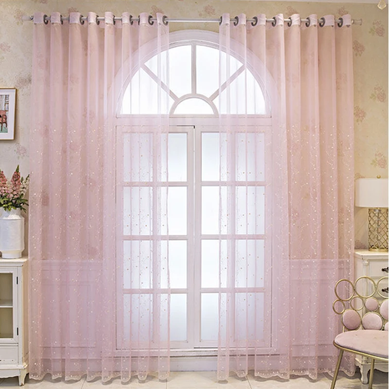 cream curtains AS 2022 New Tulle Customized Gypsophila Embroidery American Pastoral Modern Cotton Linen Curtains for Living Dining Room Bedroom window curtains