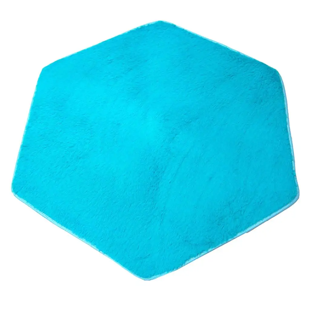 Comfortable Hexagonal Tent Carpet Rug Kids Indoor Playhouse Floor Mat Blue