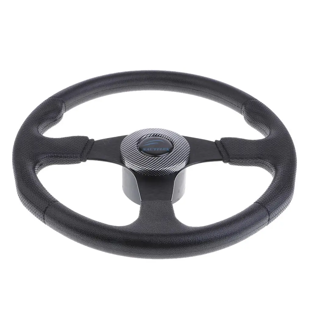 Marine Boat Black 340mm Steering Wheel W/ 3/4