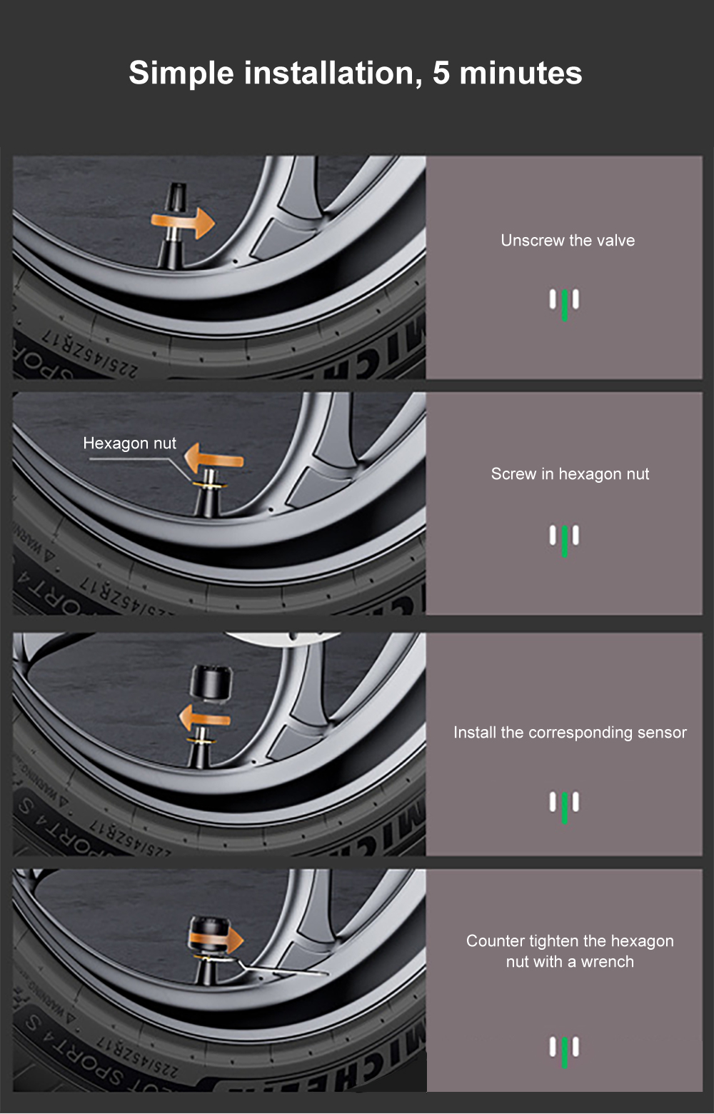 Motorcycle TPMS Tire Pressure Monitoring System 2 Tyre Pressure External Sensors Solar Power TPMS Tire Pressure Alarm Monitor 22