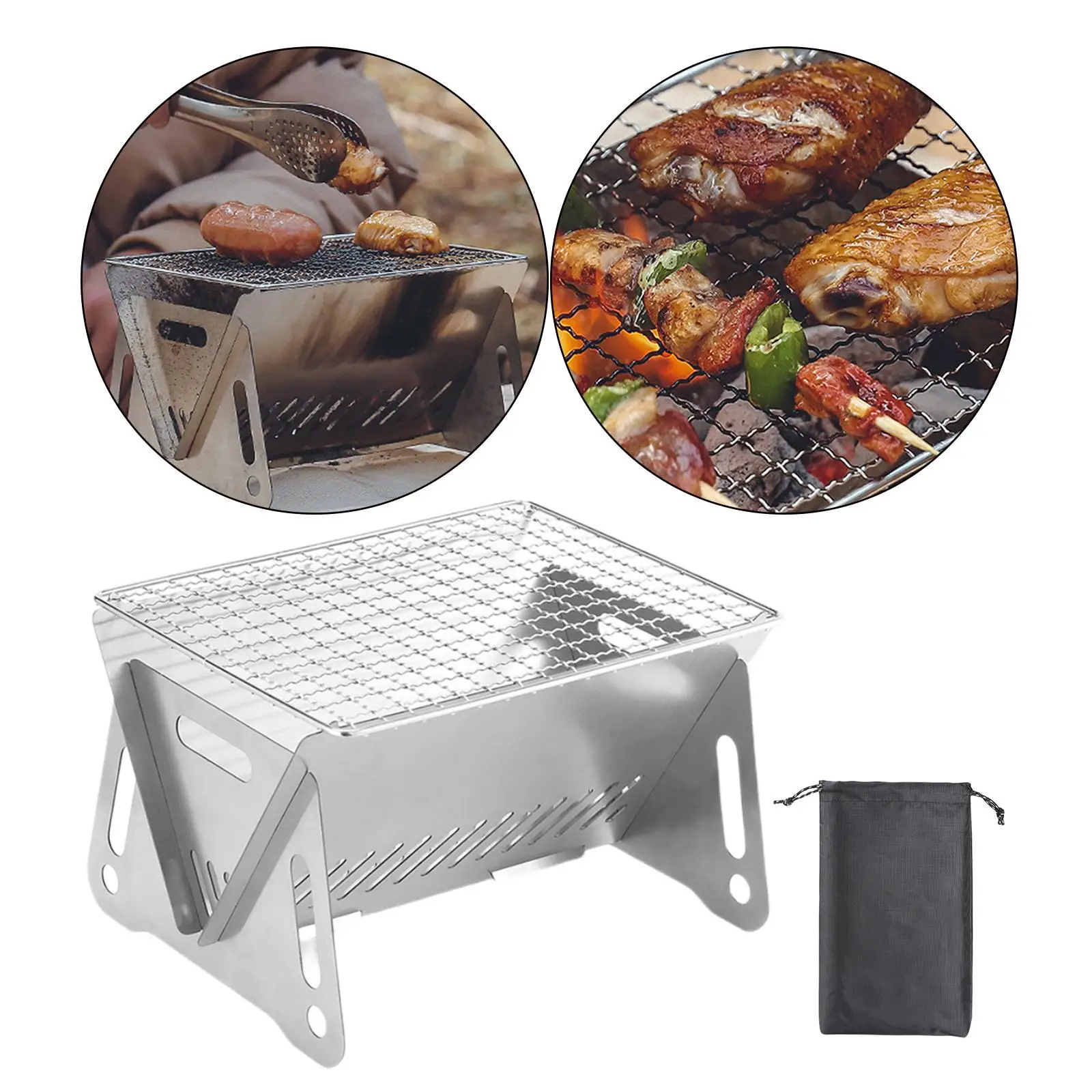 Foldable Grill Oven Stainless Steel Wood Oven Picnic Grill Accessories
