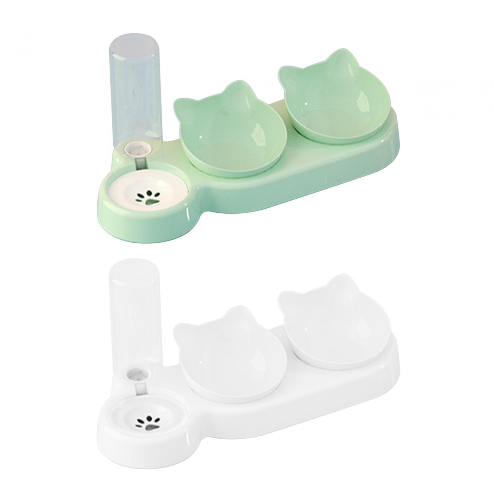 3 in 1 Dog Cat Bowls Water and Food Bowl Set Feeding Bowls for Small or Medium Size Dogs Cats Kitten Pets Supplies Drinking