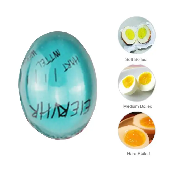 Reheyre Reusable Egg Timer Easy-to-Use Food-Grade Silicone Kitchen Gadget  for Safe Boiling of Eggs - Soft and Hard Boiled - BPA-Free and Convenient