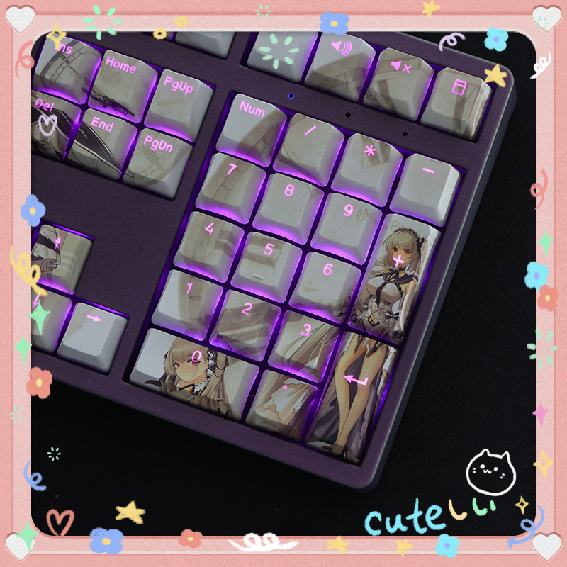 pbt anime gaming girl bonito personalizado keycap