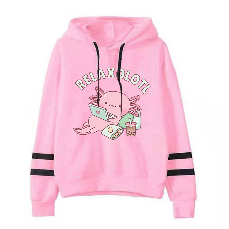 Cute Cartoon Print Hoodie for Women, Axolotl,