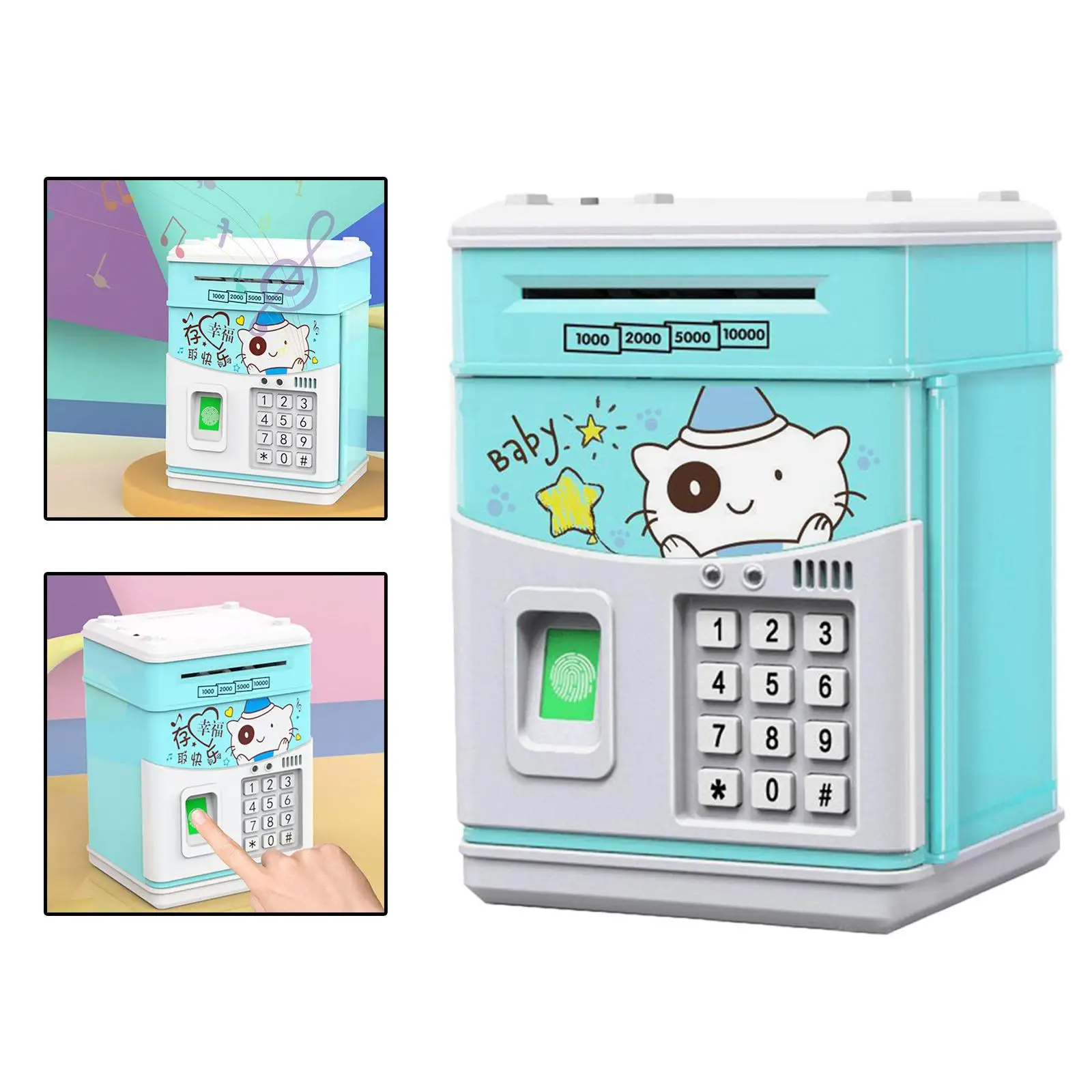 ATM Piggy Scroll Cash Face Recognition Money Saving Box for Children Boys Kids Holiday Gifts
