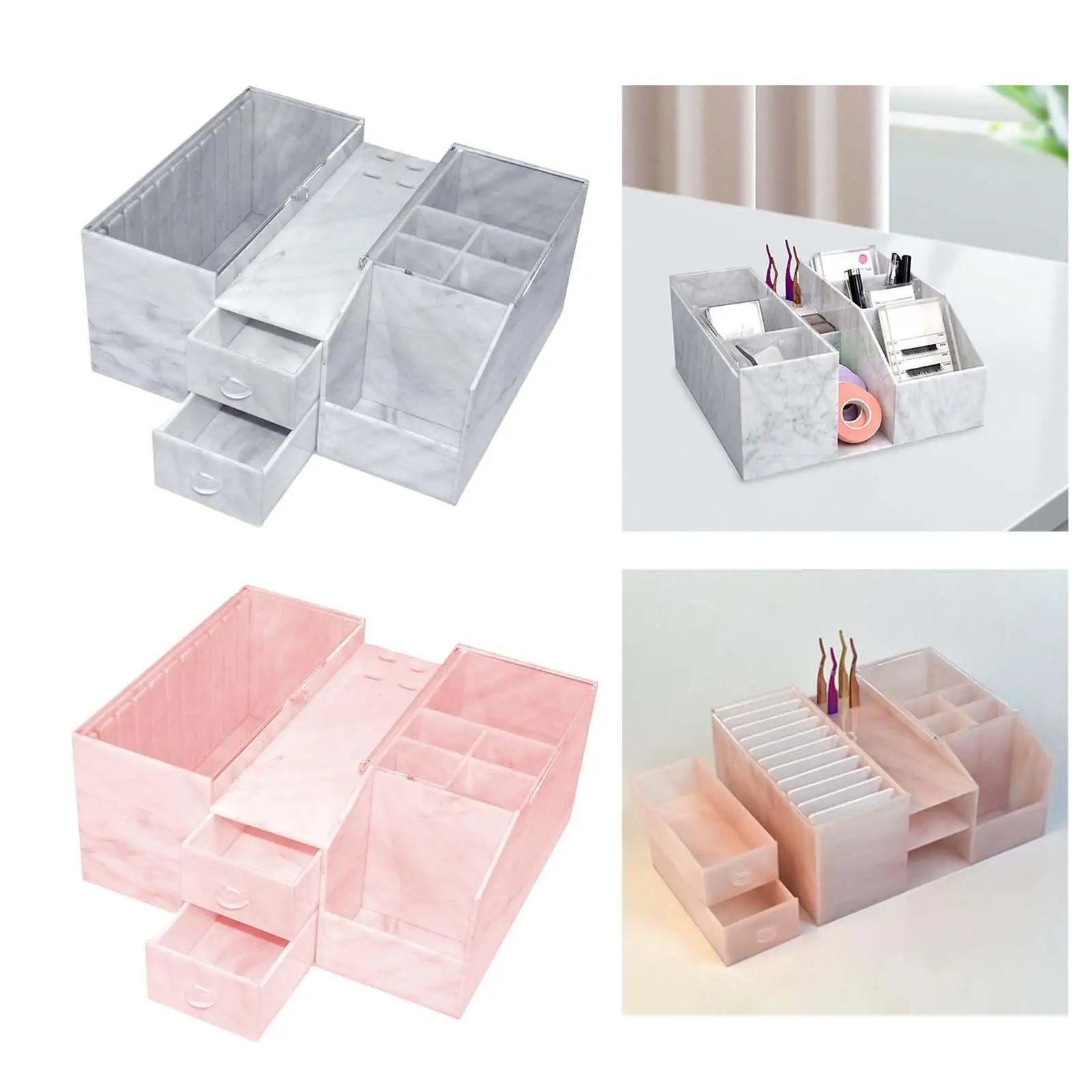 Acrylic Eyelash Storage Box Stand Transparent Large Capacity for Tweezers