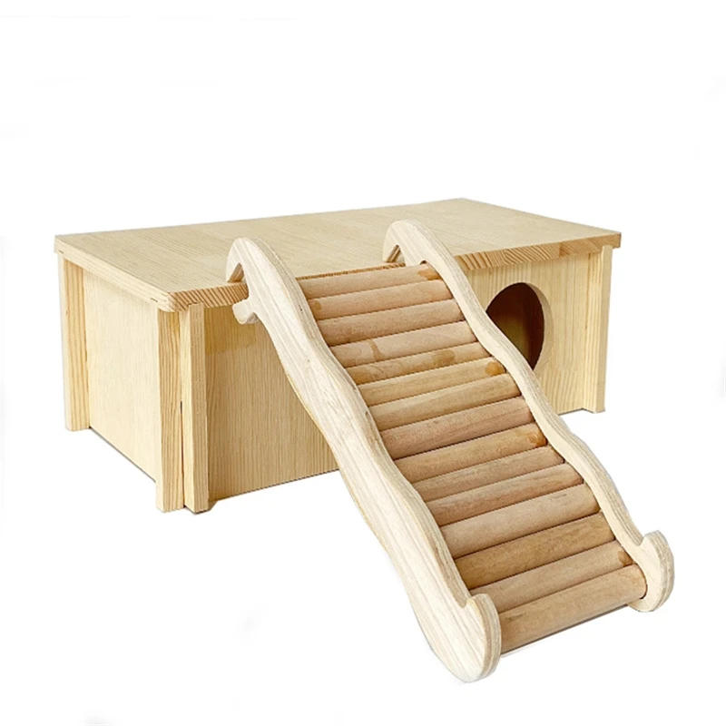 Hamster escada de escalada ponte de madeira