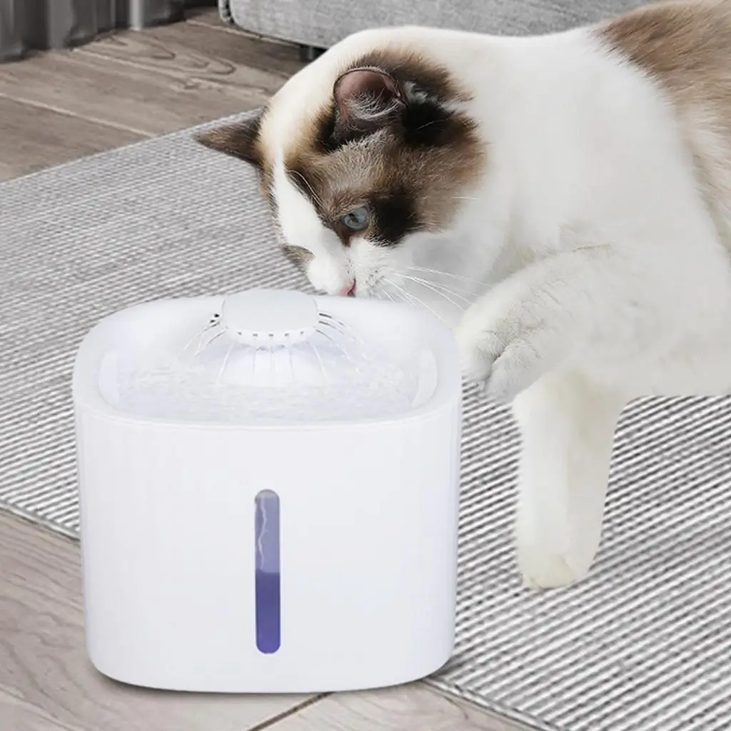 Electric Pet Cat Dog Water Fountain Dispenser Auto Drinking Bowl w/Filter