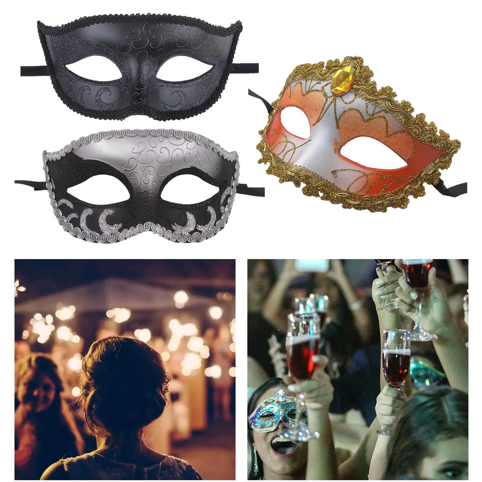 Fox Half Face Mask Cosplay Costume Masquerade Animal Masks for Festivals