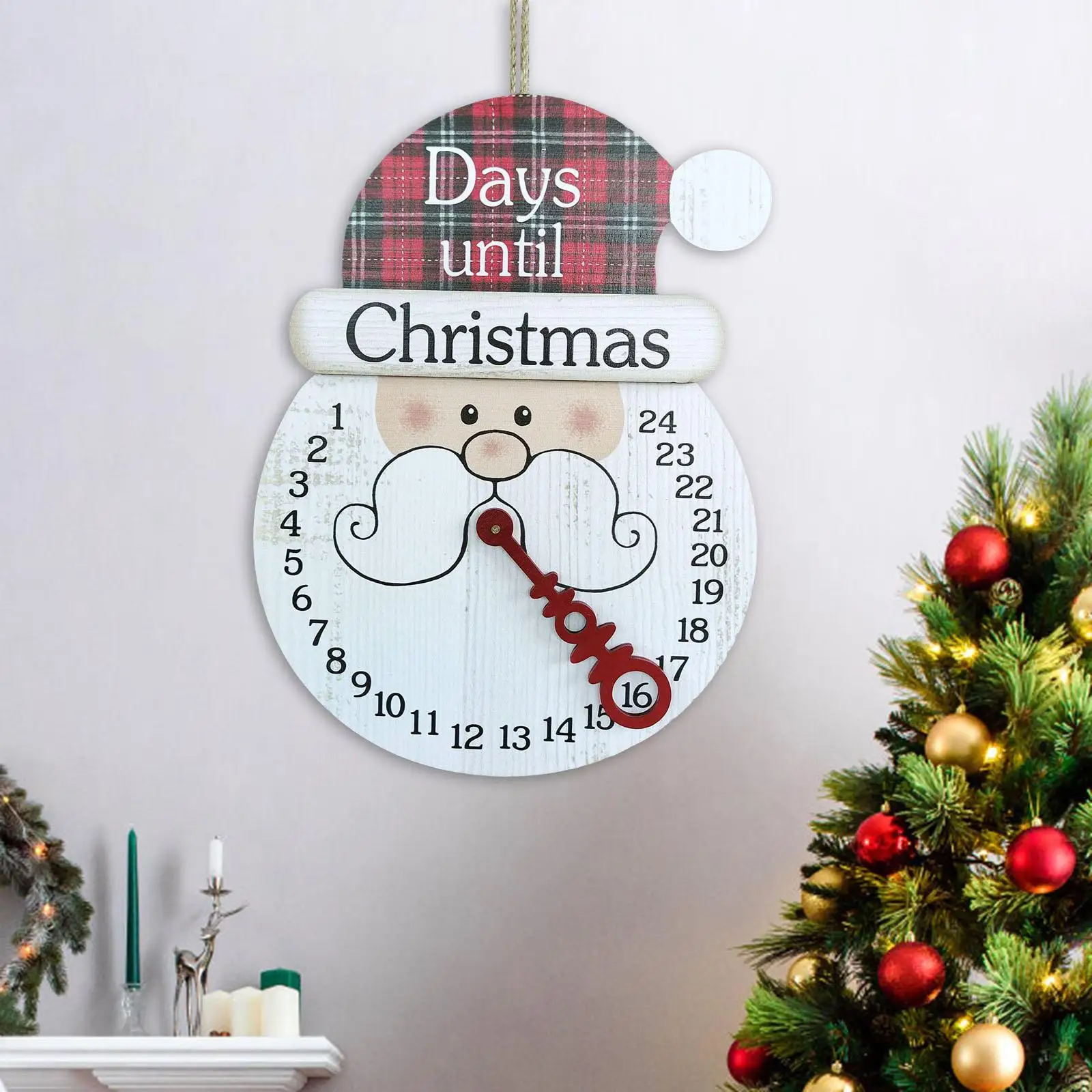 Cute Christmas Sign, Advent Calendar Wall Hanging for Holiday Gift Wall
