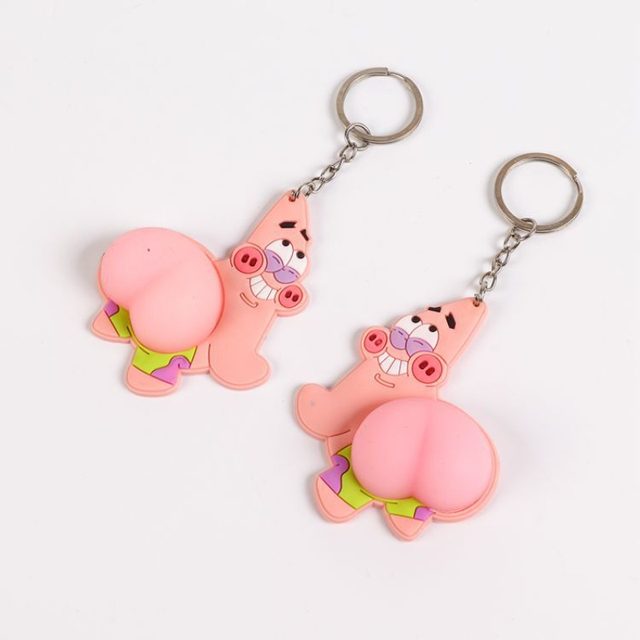 Spongebopbspongebob Patrick Star Keychain - Cartoon Anime Pvc Key Ring For  All Ages