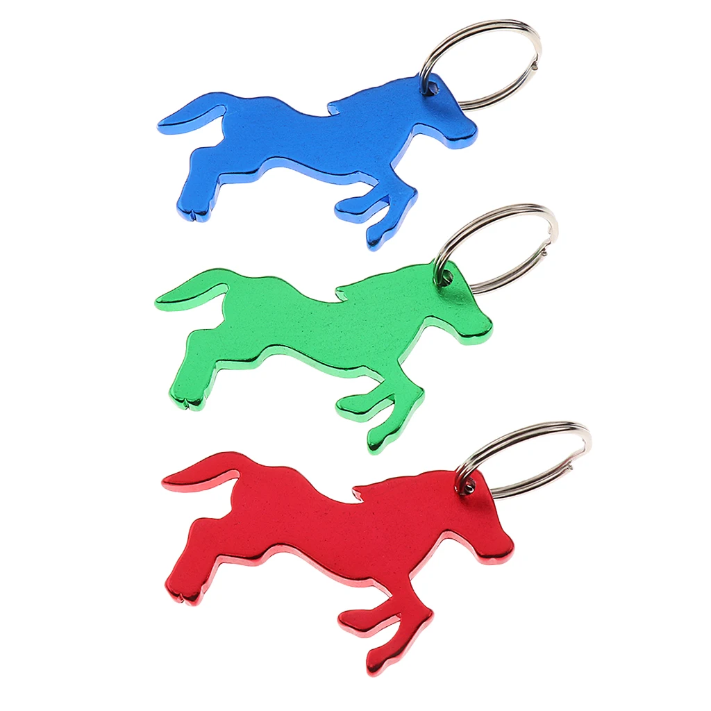 Aluminum Horse Pattern Bottle Opener / Key Ring Bag Pendent - 3 colors
