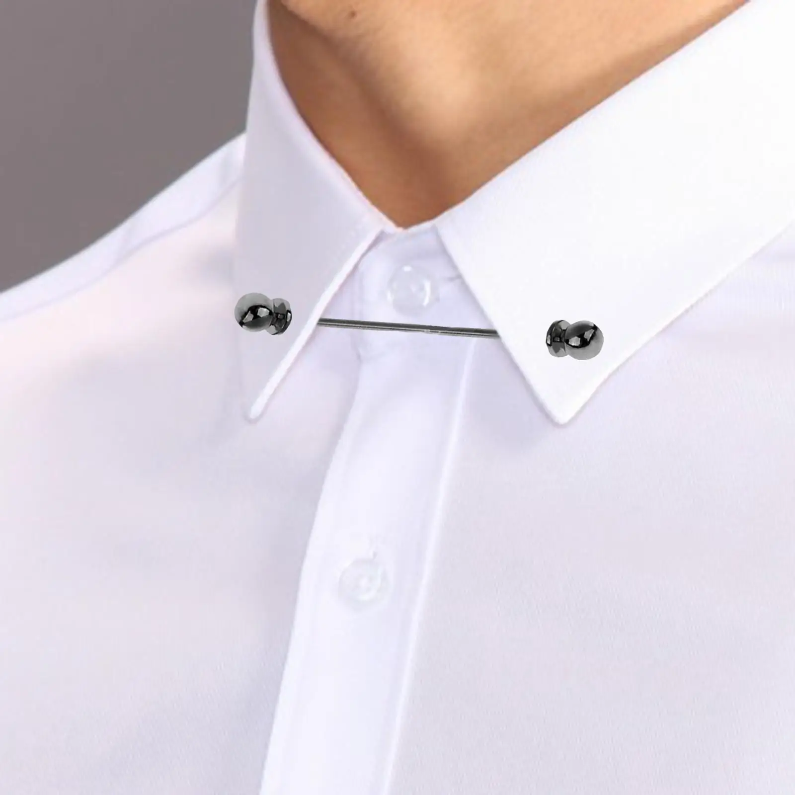 Classic Men's Collar Bar Pin Brooch Pin Necktie Pins Decor Ball Head Badges Clasps Collar Clip for Business Wedding 60mm Gifts