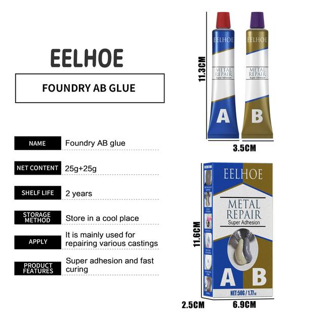 EELHOE A+B Glue Welding Industrial Repair Heat Resistant Waterproof  Cauiking Agent Casting Metal Adhesive Repair Paste Fast Dry - AliExpress