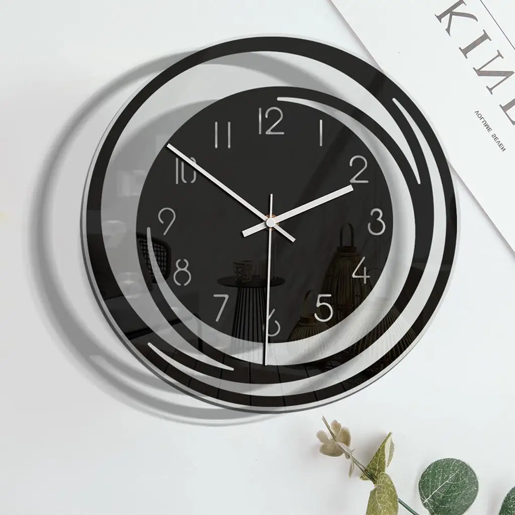  Clock 11 inch Simple Creative Non Ticking for Bedroom Hotel 