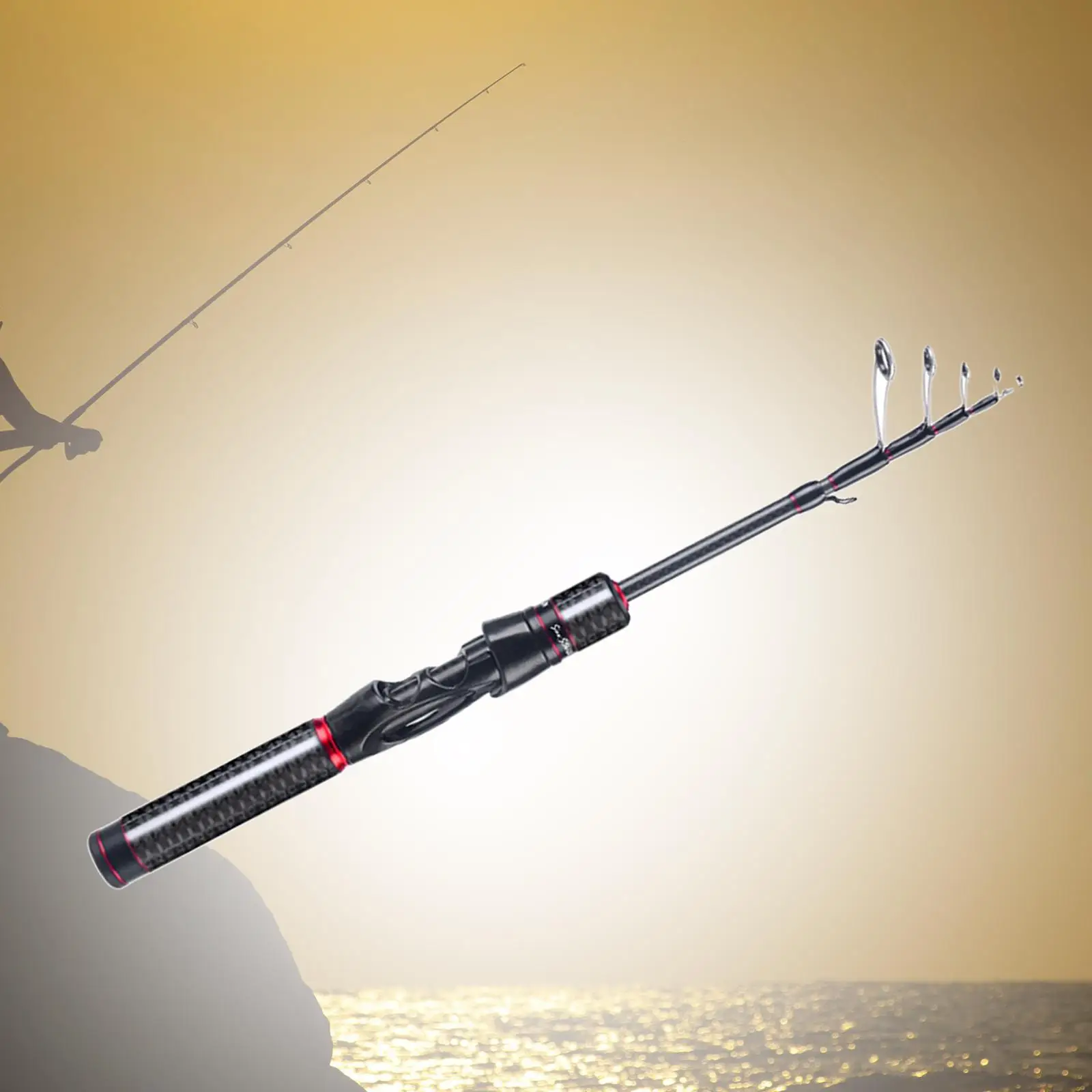 Carbon Fiber Fishing Rod Telescopic Fishing Pole Durable Retractable Handle Fishing Tool for Walleye Travel Salmon