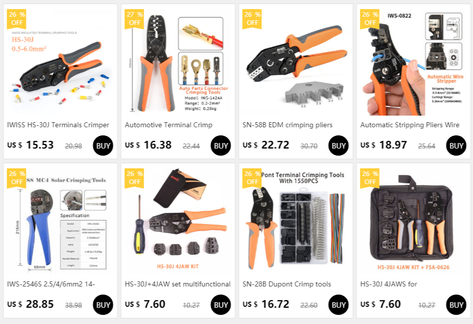 alicate do crimper para o conector do