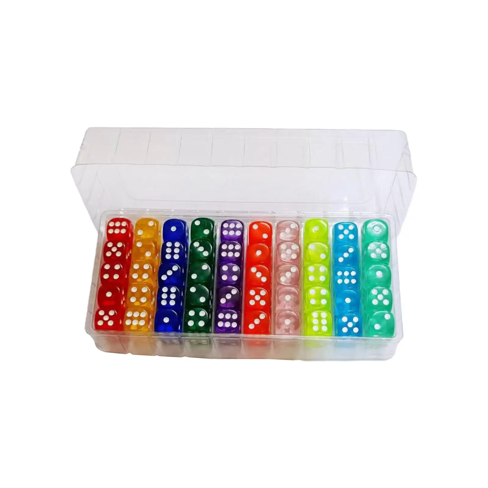 100 Pieces 6 Sided Dice Rounded Edges Acrylic Bulk Dice for Board Games Math Learning Classroom