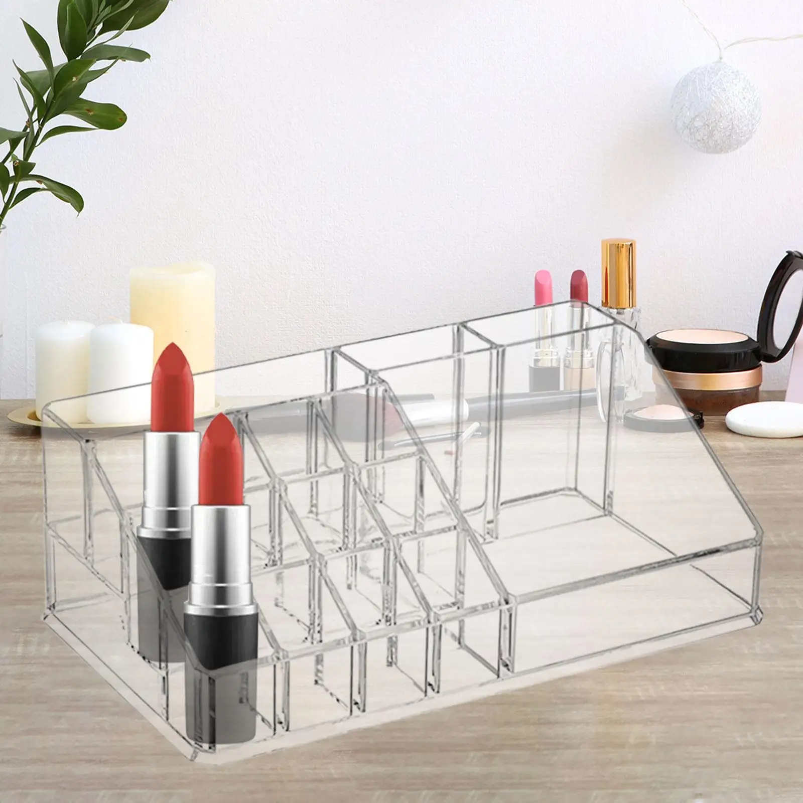 Makeup Organiser 16 Space Display Stand Transparent Cosmetic Storage Box